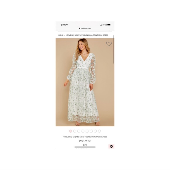 Heavenly Sights Ivory Floral Print Maxi Dress - Picture 5 of 5